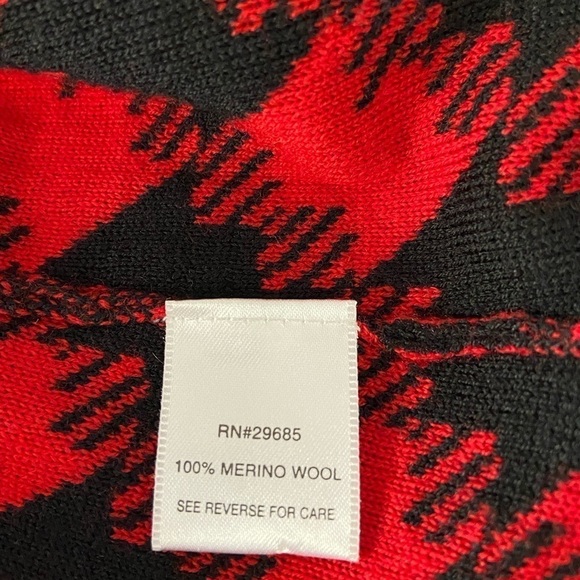 Pendleton Red & Black Knit Houndstooth Cardigan blazer classic size Small - Picture 6 of 6